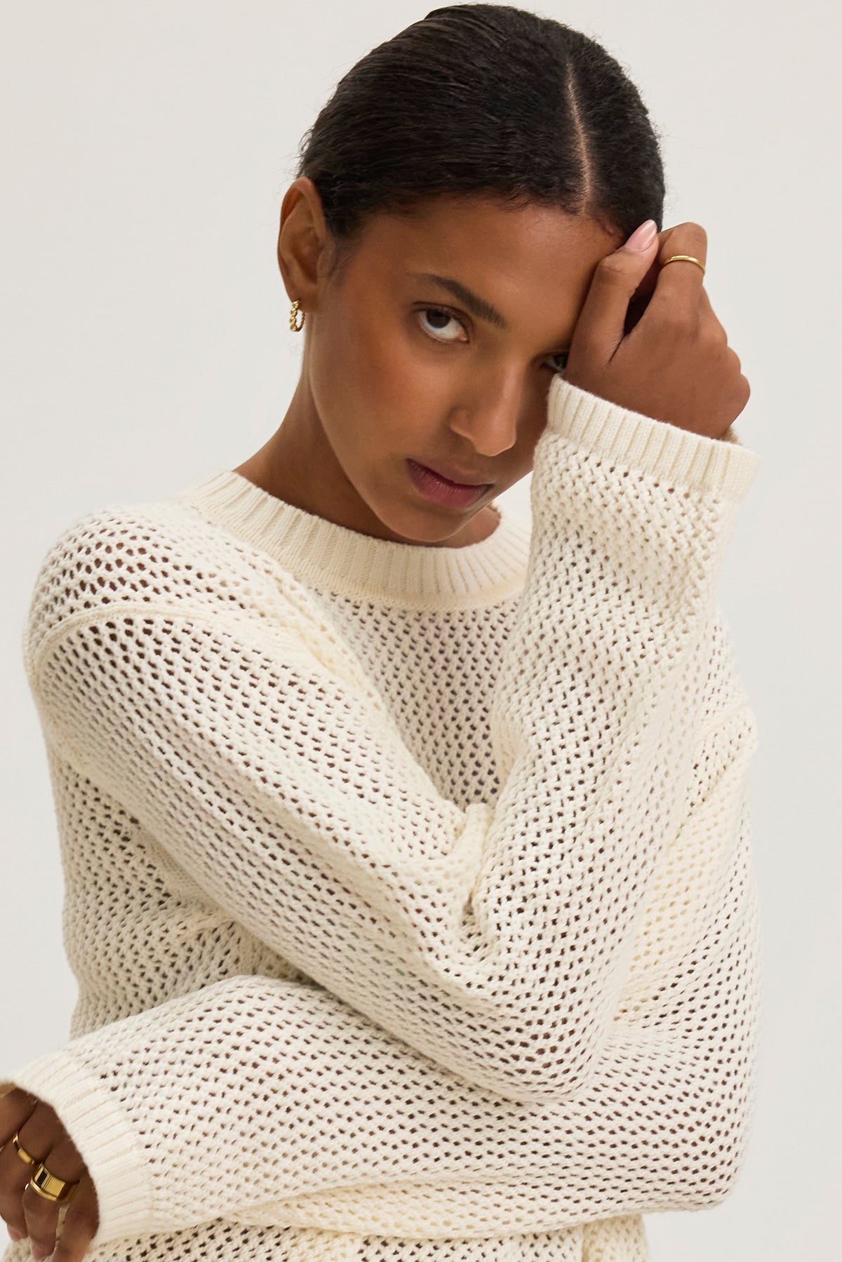 KANAN COTTON CASHMERE MESH SWEATER