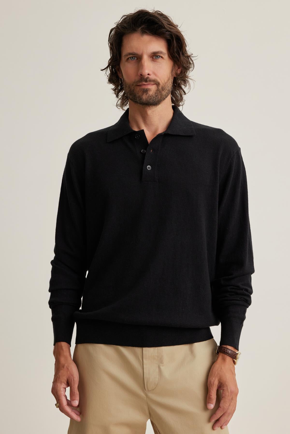 MATTEO COTTON LINEN SWEATER POLO