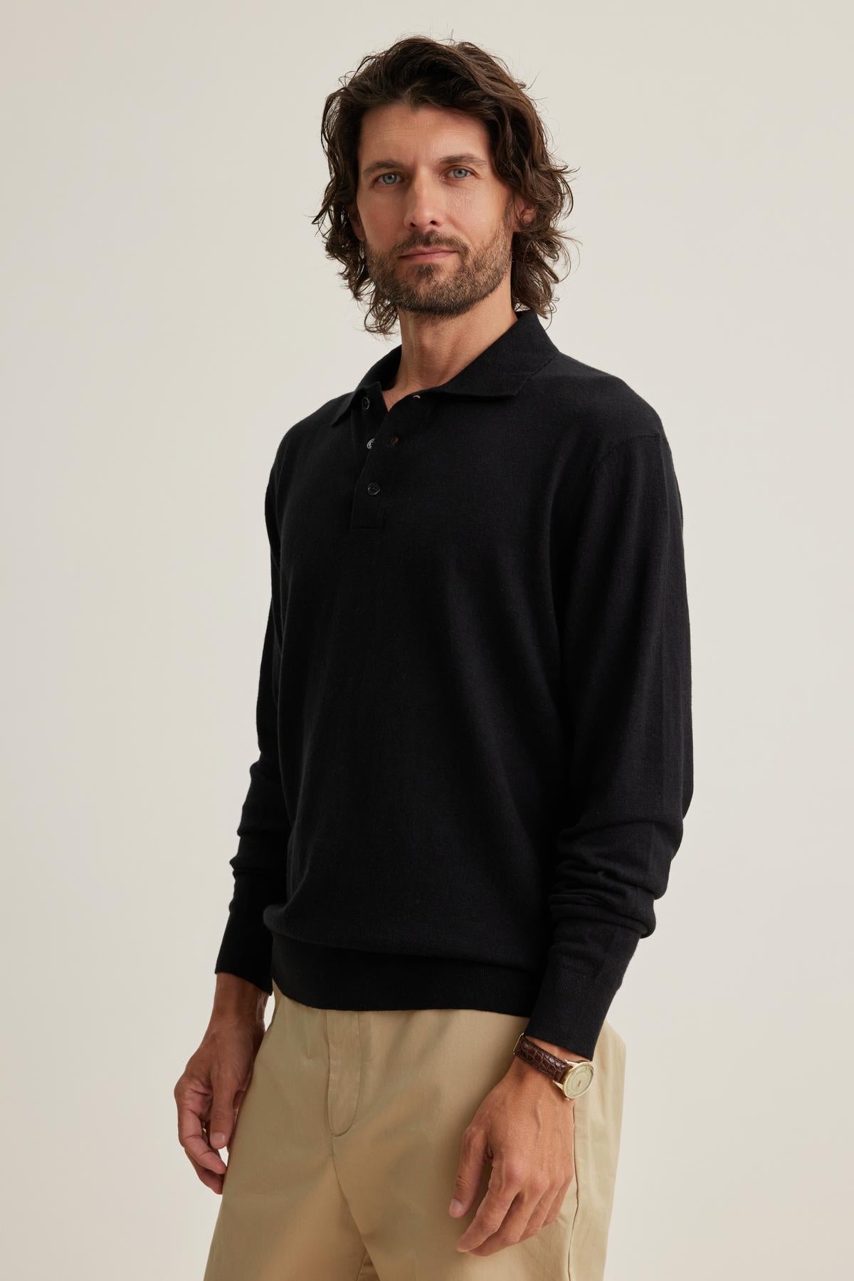 MATTEO COTTON LINEN SWEATER POLO