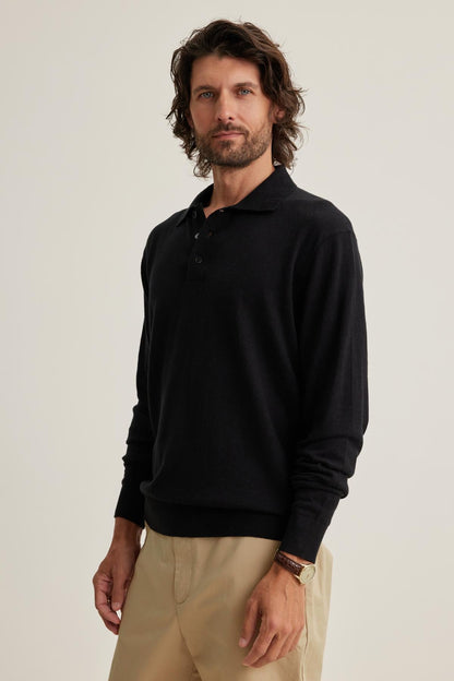 MATTEO COTTON LINEN SWEATER POLO