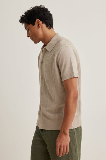 LORENZO COTTON LINEN SWEATER POLO
