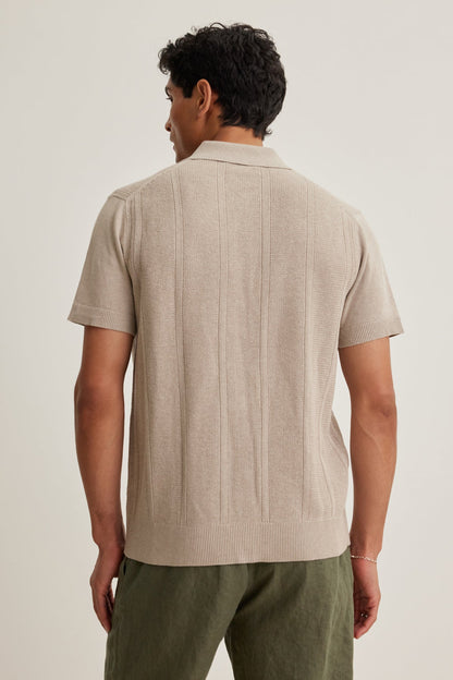 LORENZO COTTON LINEN SWEATER POLO