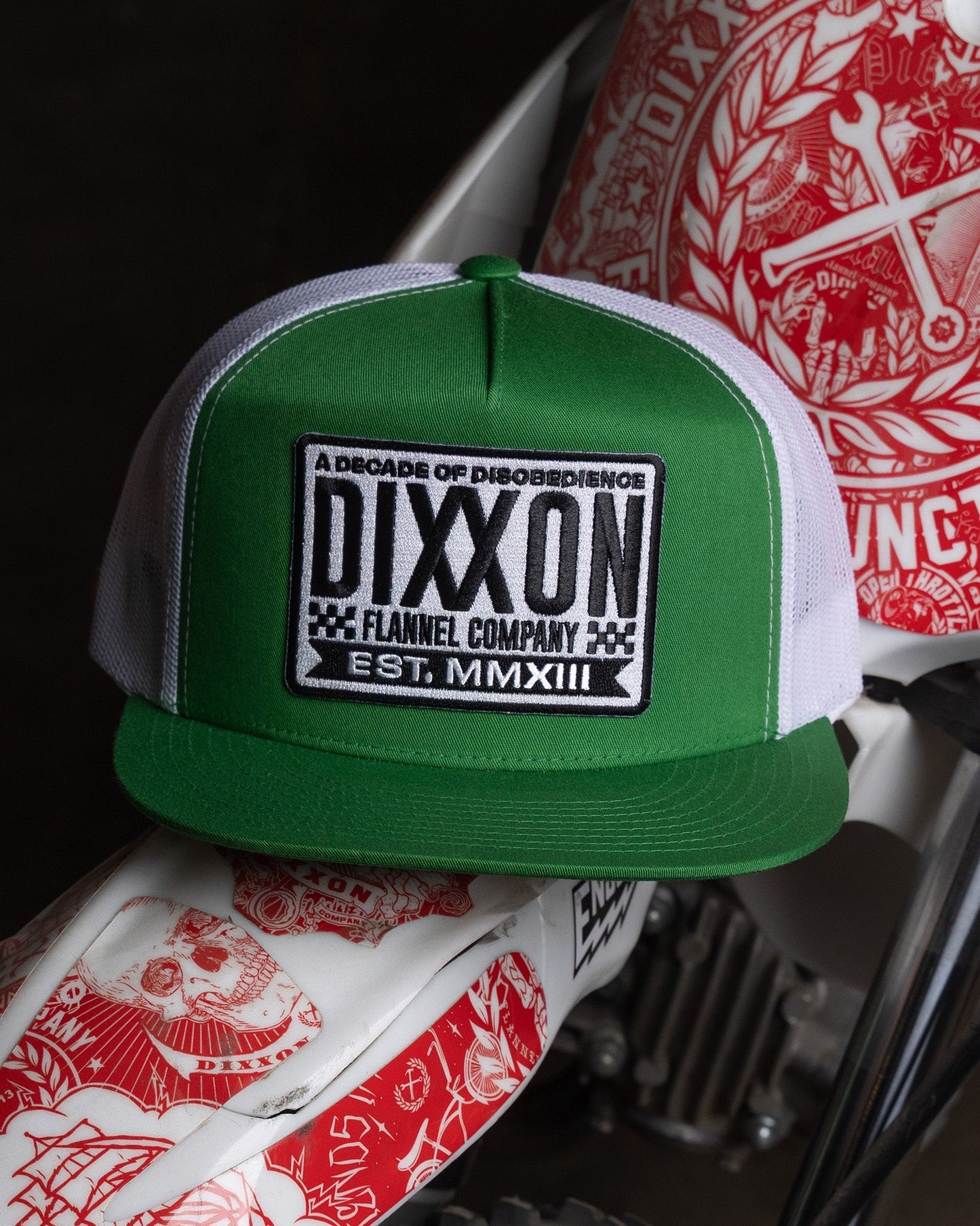 Decade Flat Bill Trucker Snapback - Black & White