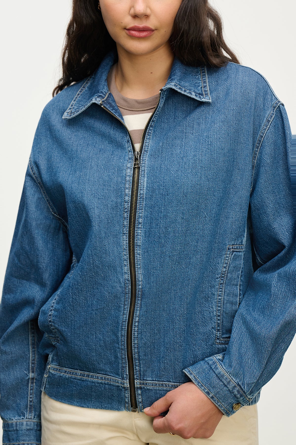 PORTER DENIM ZIP-UP JACKET
