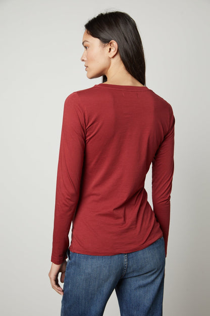 ZOFINA GAUZY WHISPER FITTED CREW NECK TEE