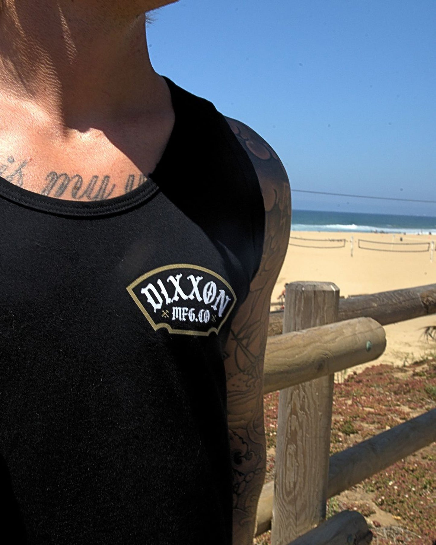 Gold/White Salty Patch Tank - Black