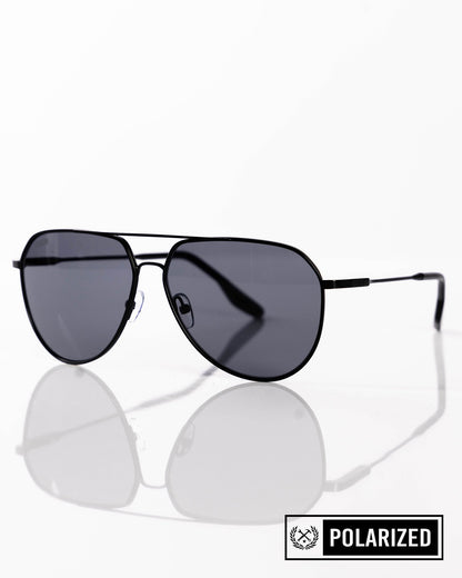 Goose Sunglasses - Brushed Black & Gray Polarized
