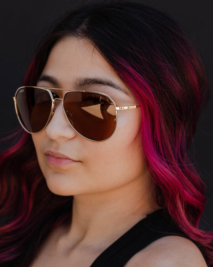 Goose Sunglasses - Gloss Gold & Bronze