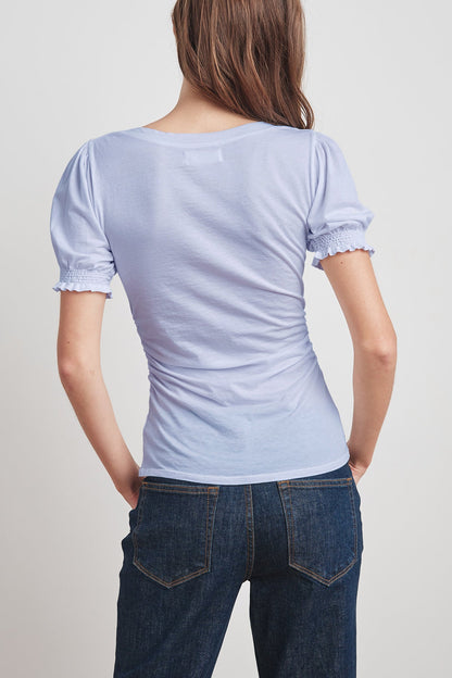 KAMI GAUZY WHISPER SHIRRED SLEEVE TOP
