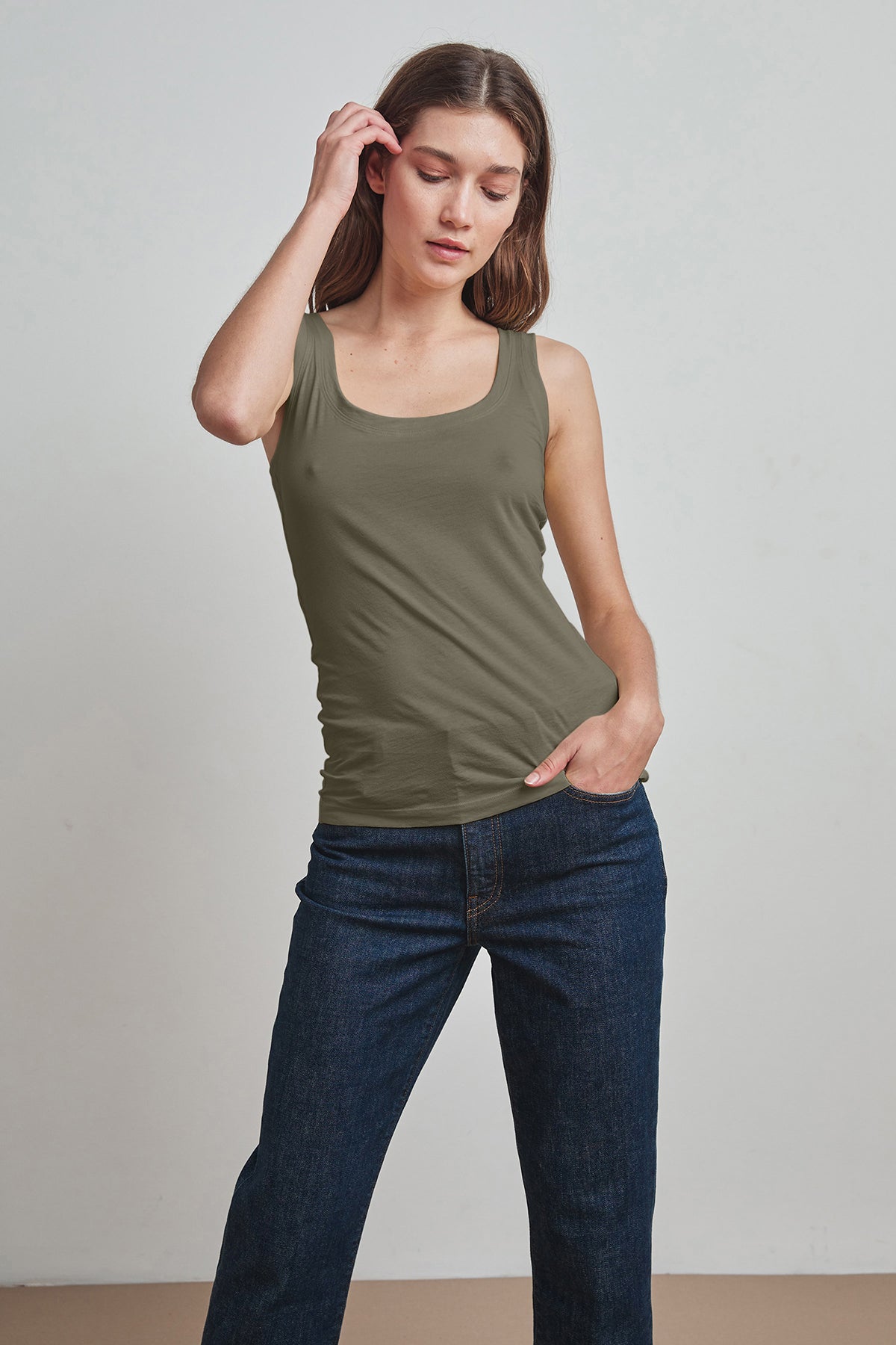 MOSSY GAUZY WHISPER FITTED TANK