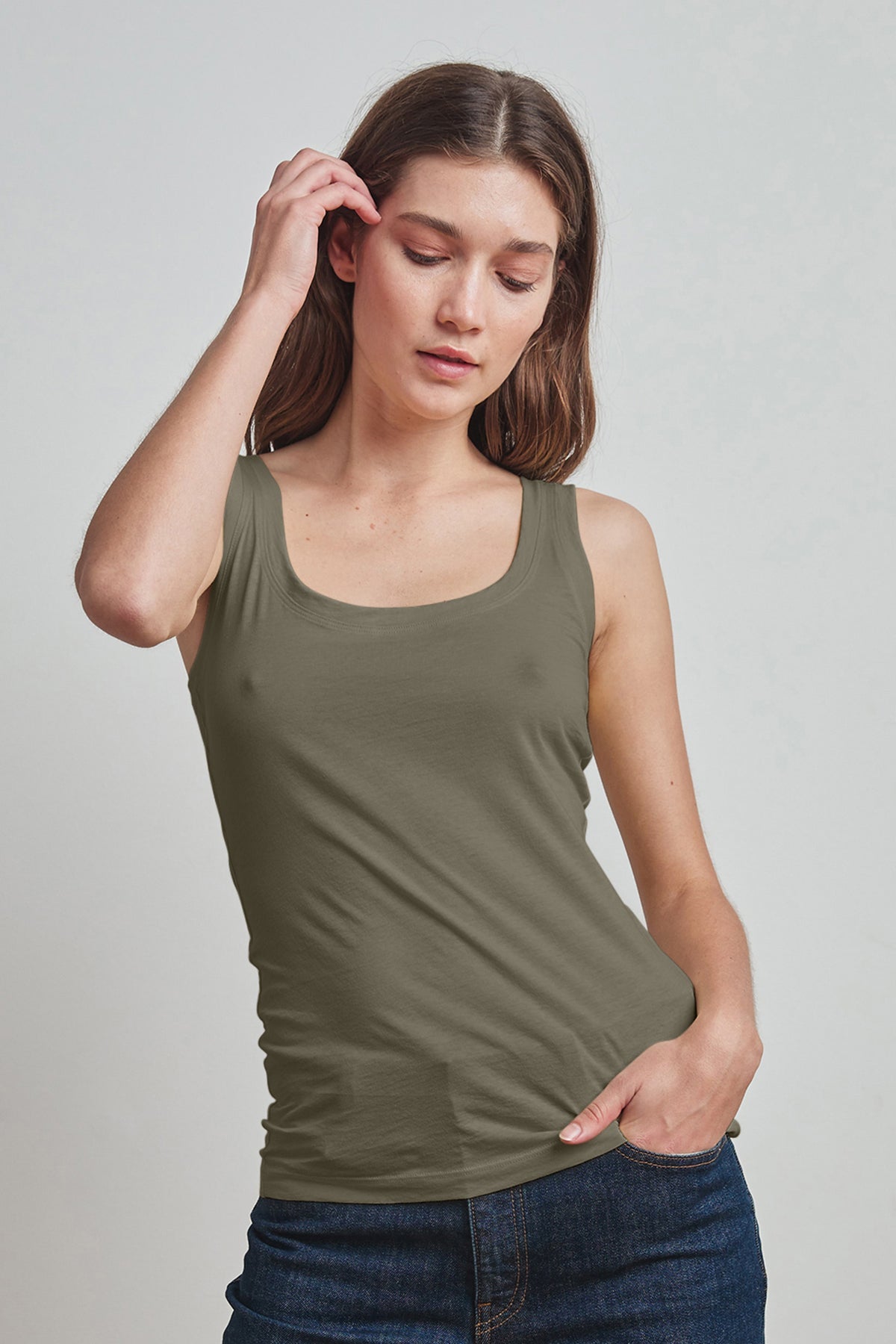 MOSSY GAUZY WHISPER FITTED TANK