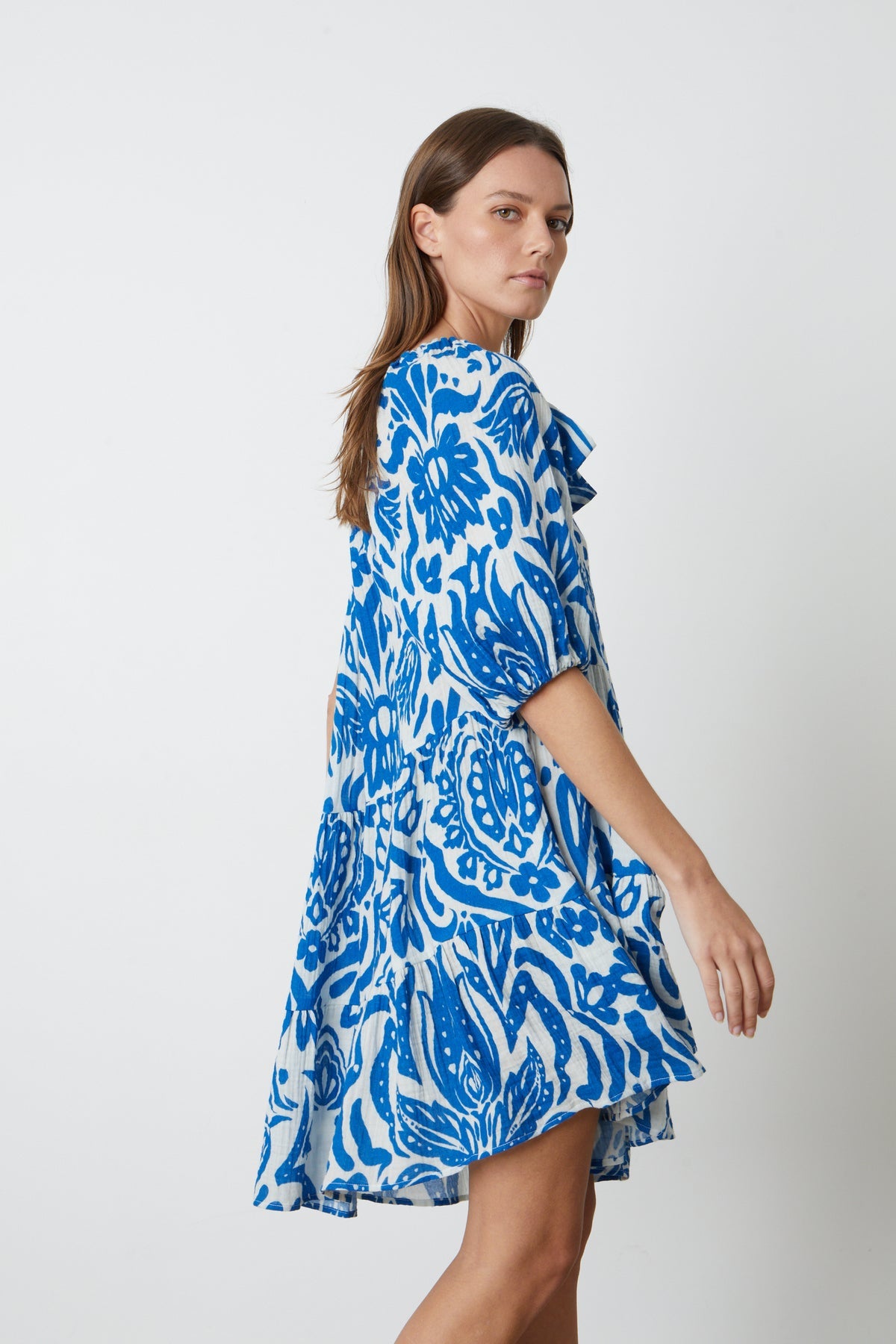 GRETCHEN PRINTED ONE SHOULDER DRESS