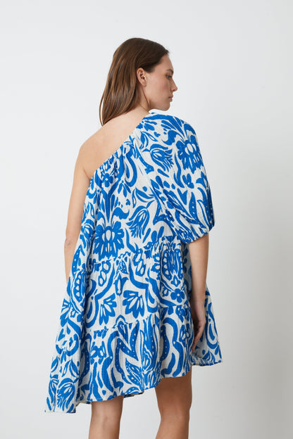GRETCHEN PRINTED ONE SHOULDER DRESS