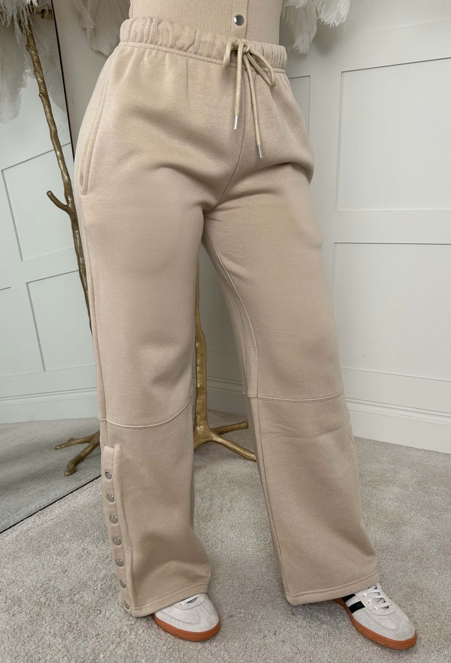 Honey Icon Beige Lounge Joggers