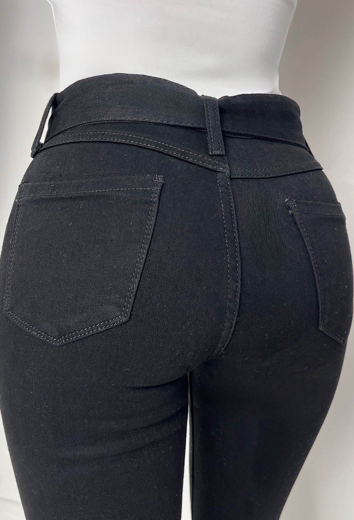 Hot As Hell Black Low Rise Stretch Belted Flare Jeans