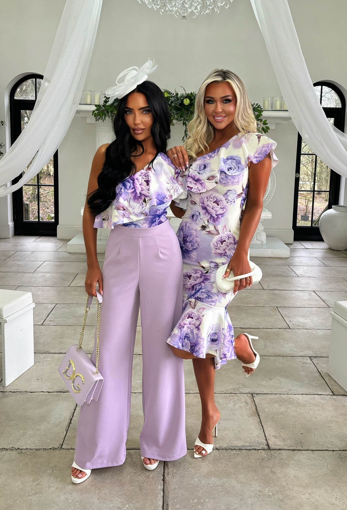 I See Fire Lilac High Waisted Wide Leg Trousers