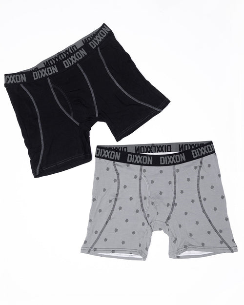 Insignia Cotton Stretch 2pk Boxer Briefs - Gray & Black