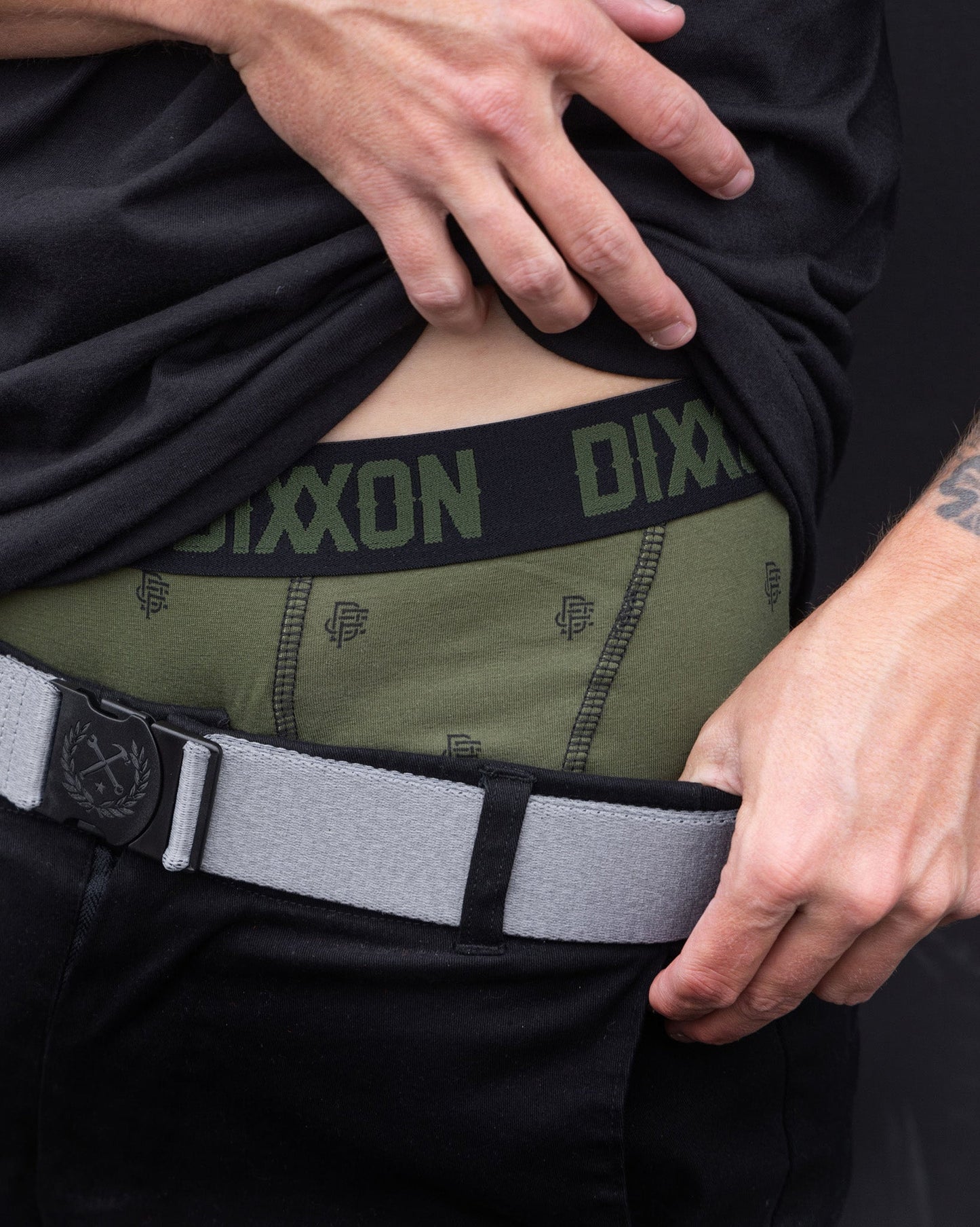 Insignia Cotton Stretch 2pk Boxer Briefs - O.D. Green & Black
