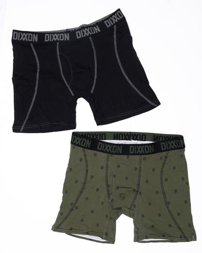 Insignia Cotton Stretch 2pk Boxer Briefs - O.D. Green & Black