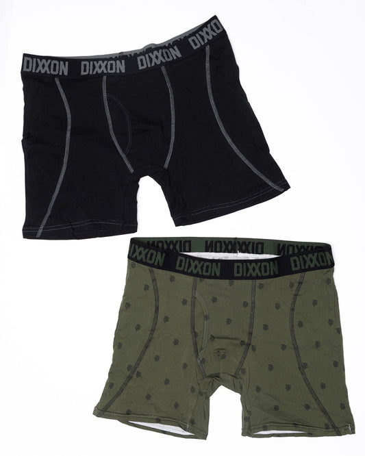 Insignia Cotton Stretch 2pk Boxer Briefs - O.D. Green & Black