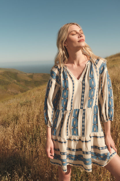 KALLY JACQUARD TIERED DRESS