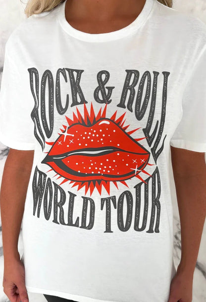 Jagger White Rock N Roll Graphic T-Shirt
