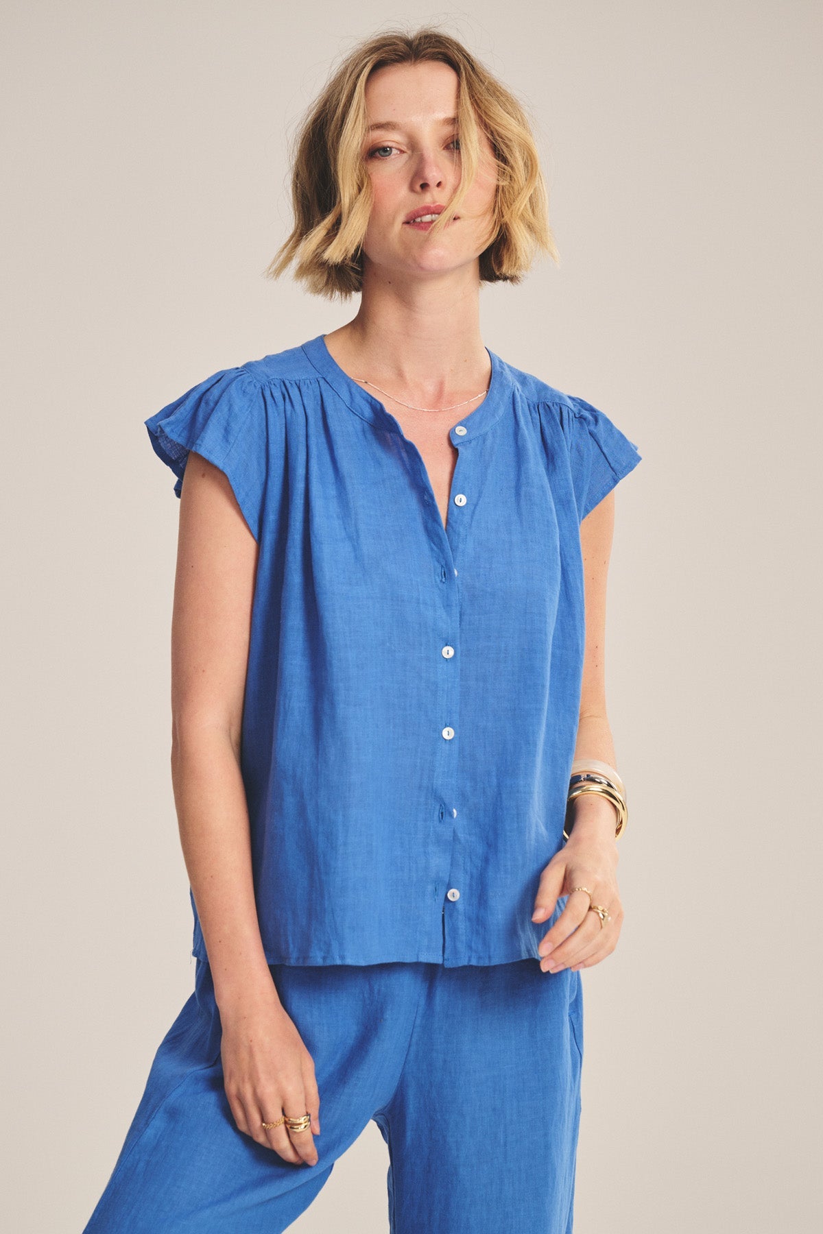 JANEY LINEN TOP