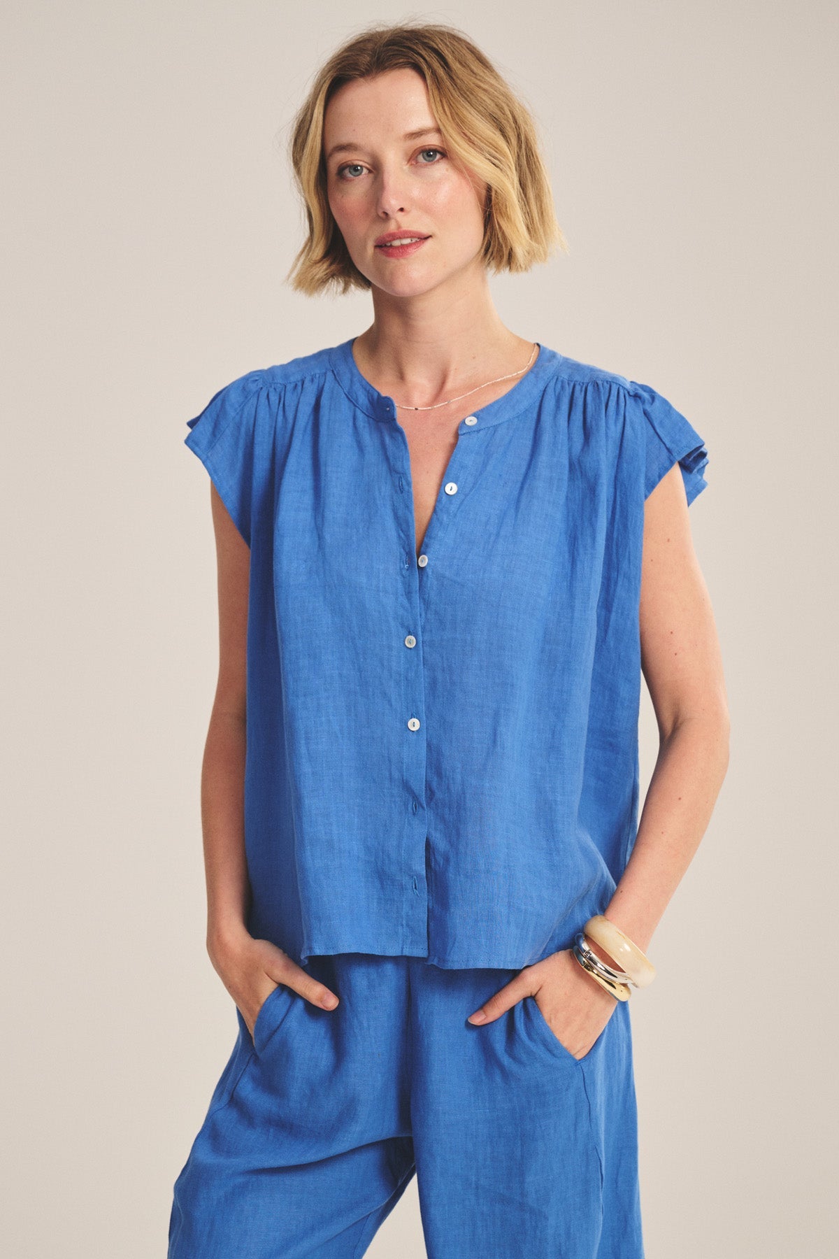 JANEY LINEN TOP