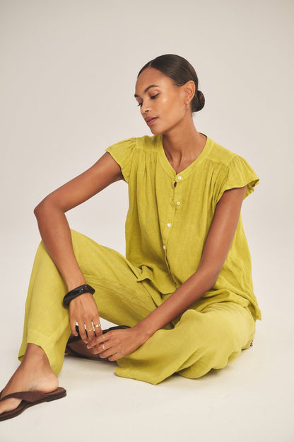 JANEY LINEN TOP