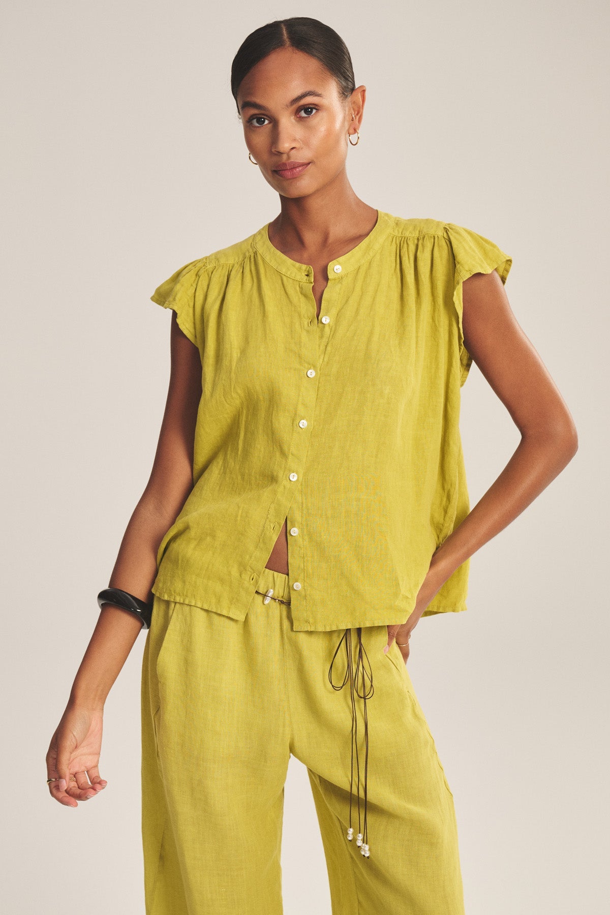 JANEY LINEN TOP
