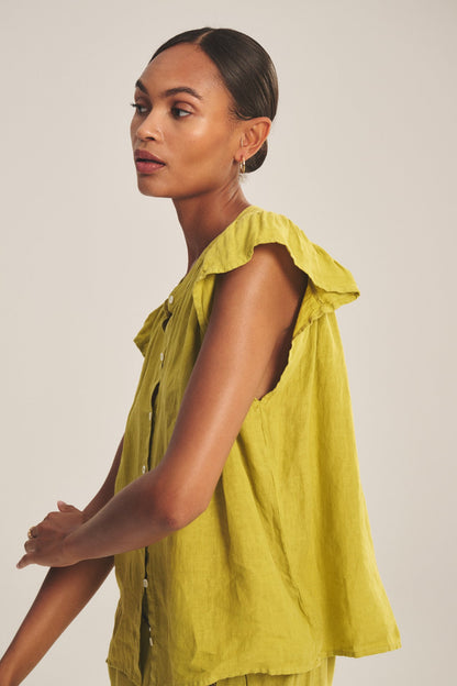 JANEY LINEN TOP