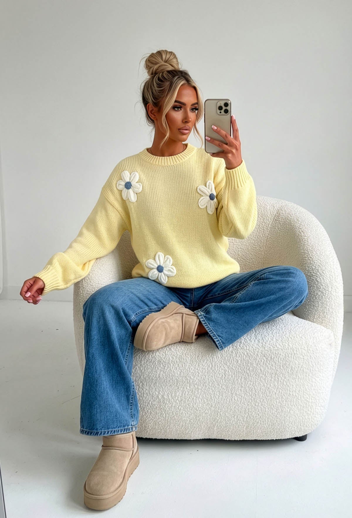 Just As Sweet Lemon Flower Crew Neck Jumper