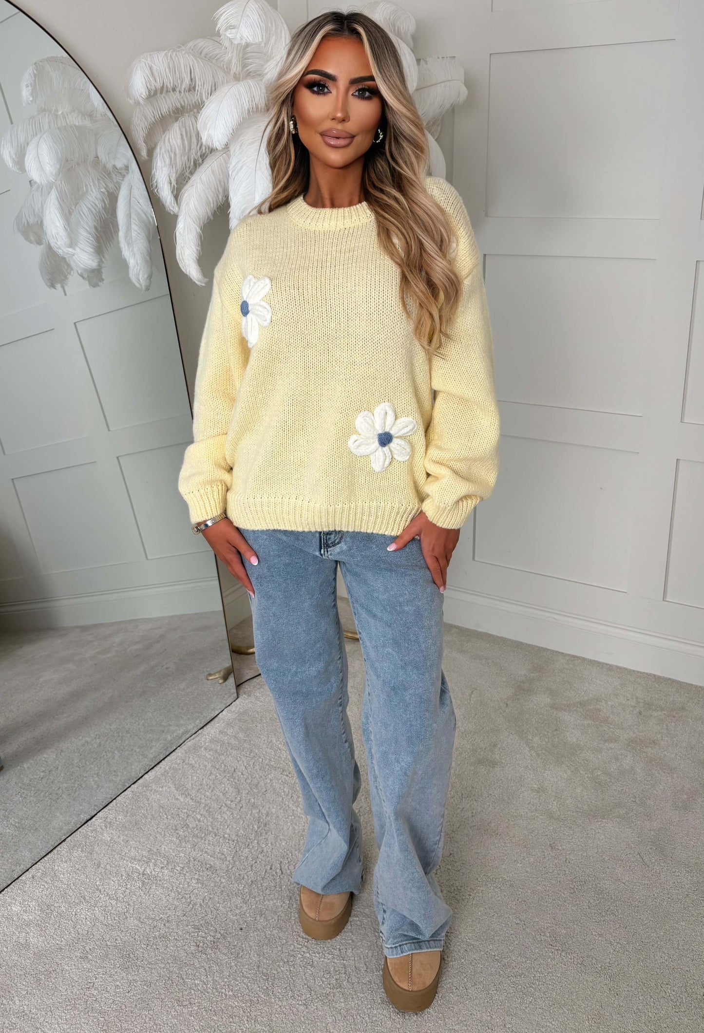 Just As Sweet Lemon Flower Crew Neck Jumper