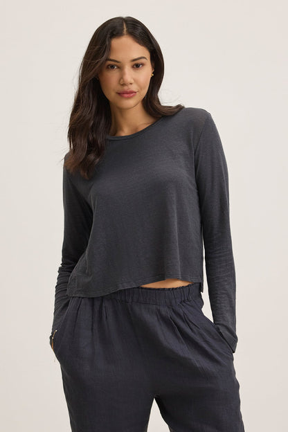 KARA LINEN KNIT TEE