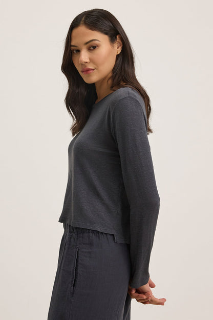 KARA LINEN KNIT TEE