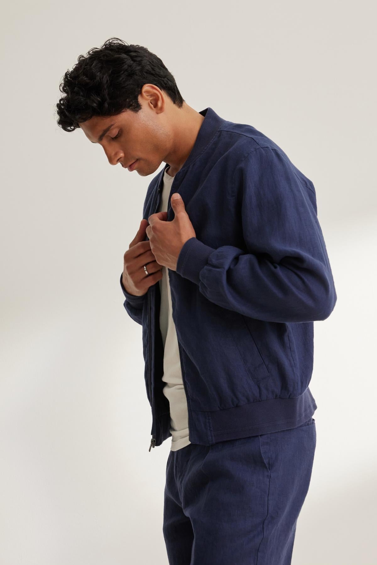 MURPHY LINEN BOMBER JACKET