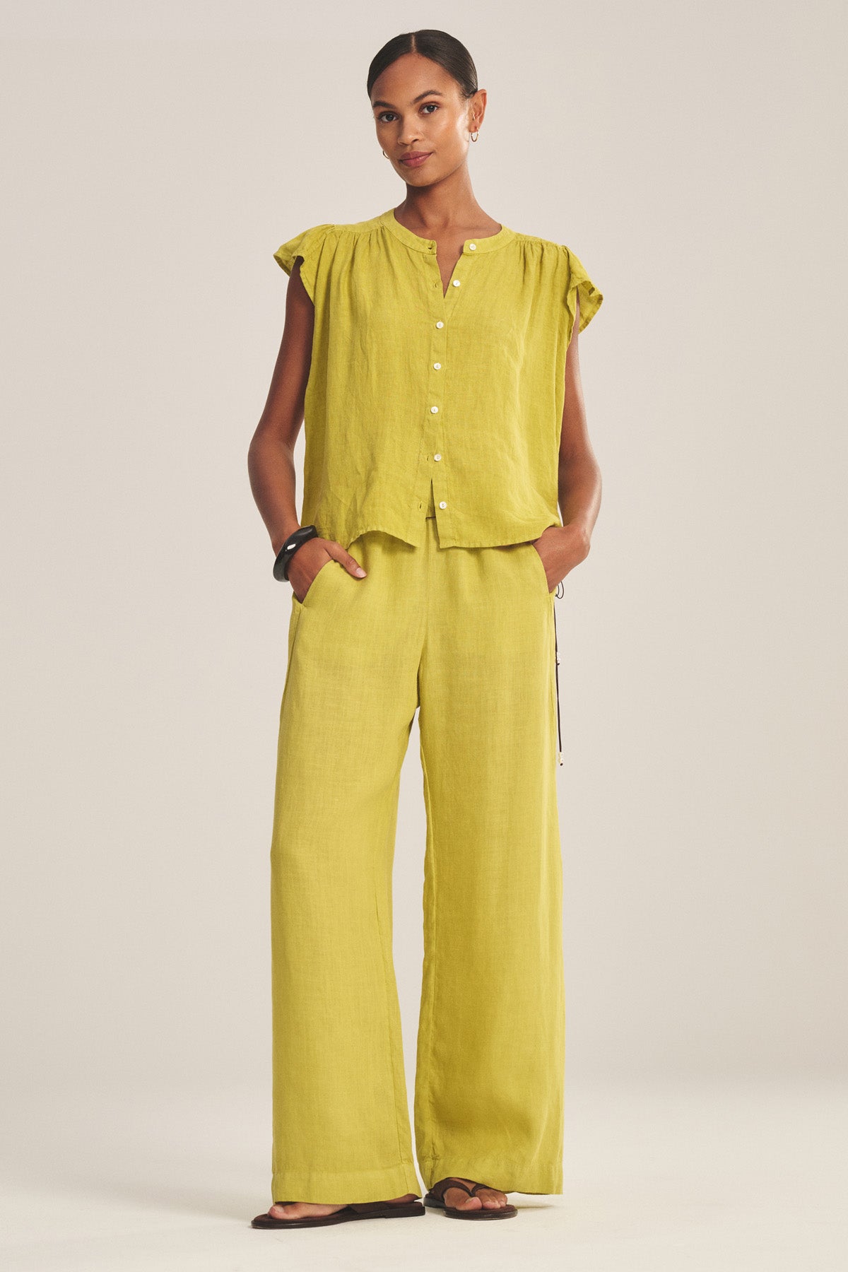 JANEY LINEN TOP