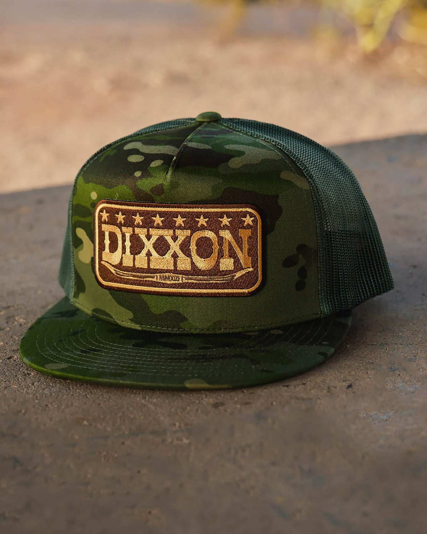 Longhorn Flat Bill Trucker Snapback - Brown & Gold