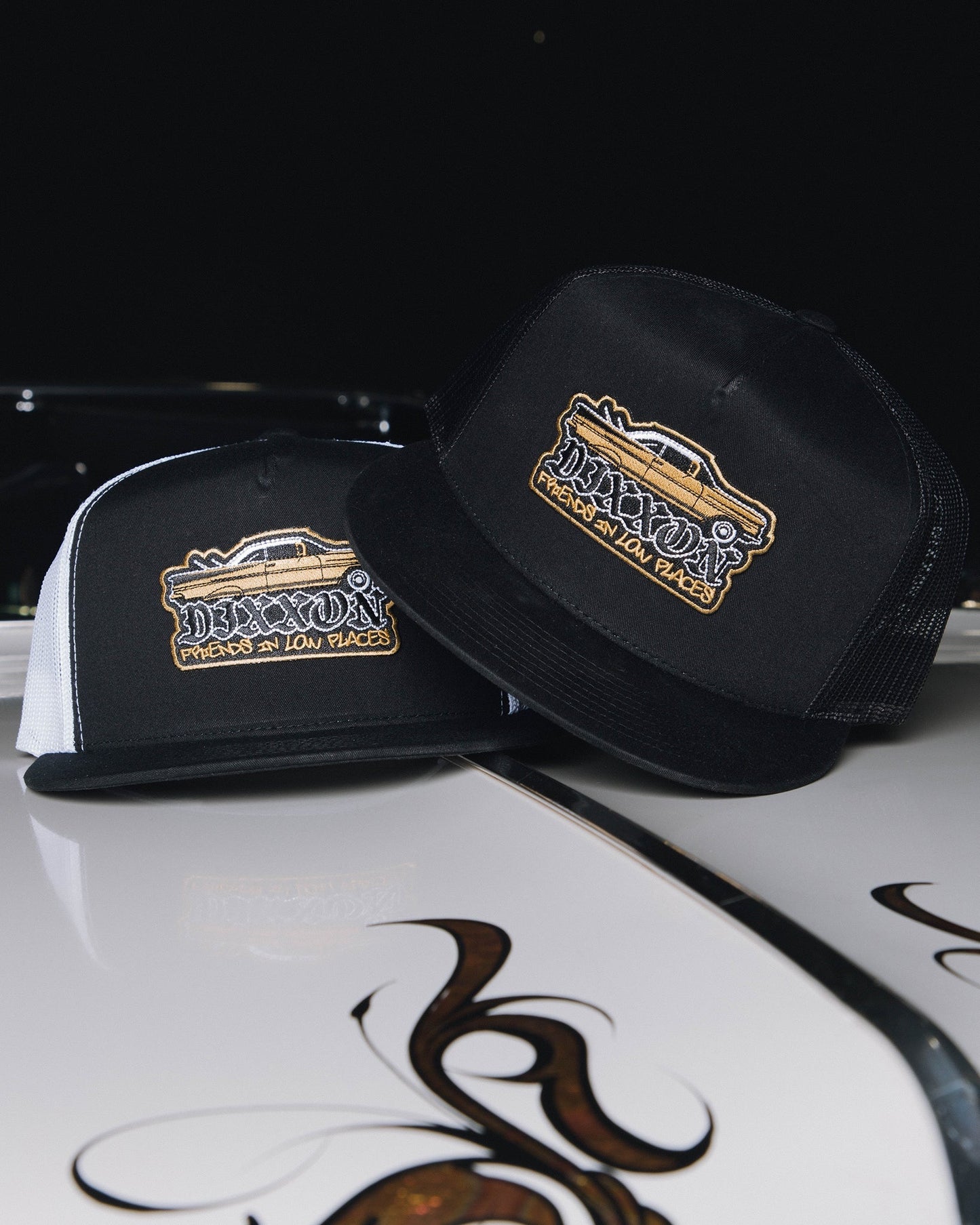 Low Places Hydraulic Flat Bill Trucker Snapback - Gold