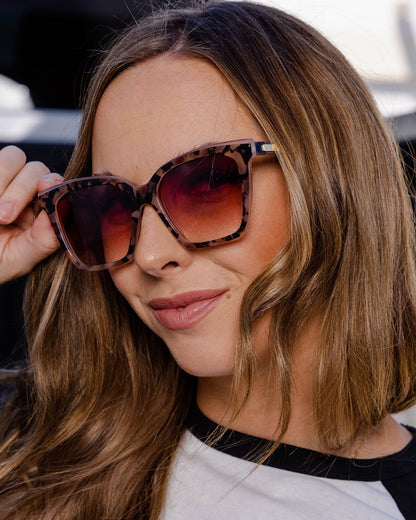 Luna Sunglasses - Mauve Tortoise & Pink Gradient