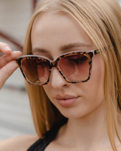 Luna Sunglasses - Mauve Tortoise & Pink Gradient