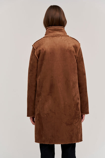 MIRABEL FAUX LUX SHERPA REVERSIBLE COAT