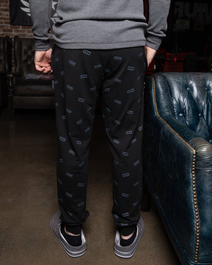 Men's Logo Boxed Pajama Pants - Black & Gray