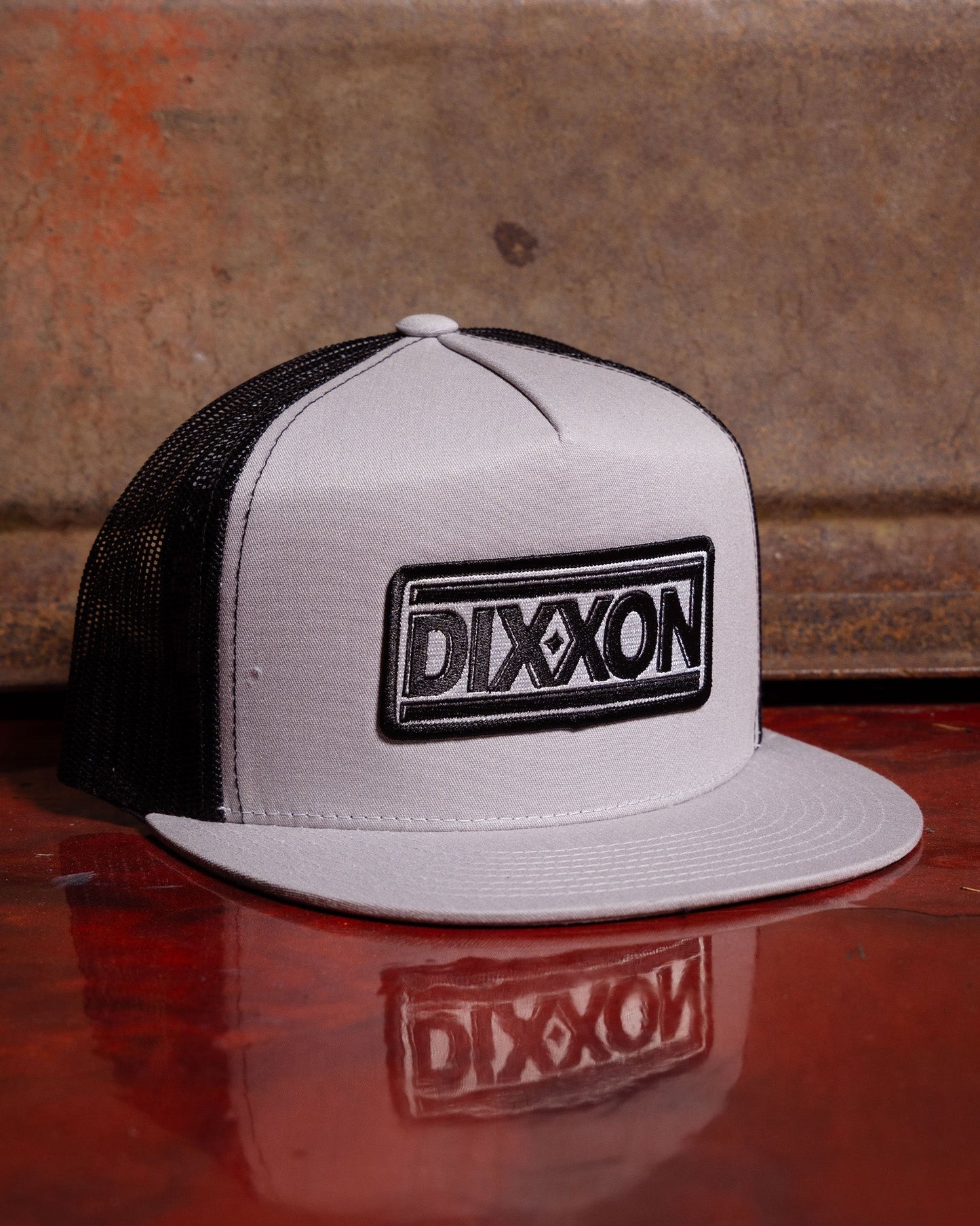 New Wave Flat Bill Trucker Snapback - White & Black