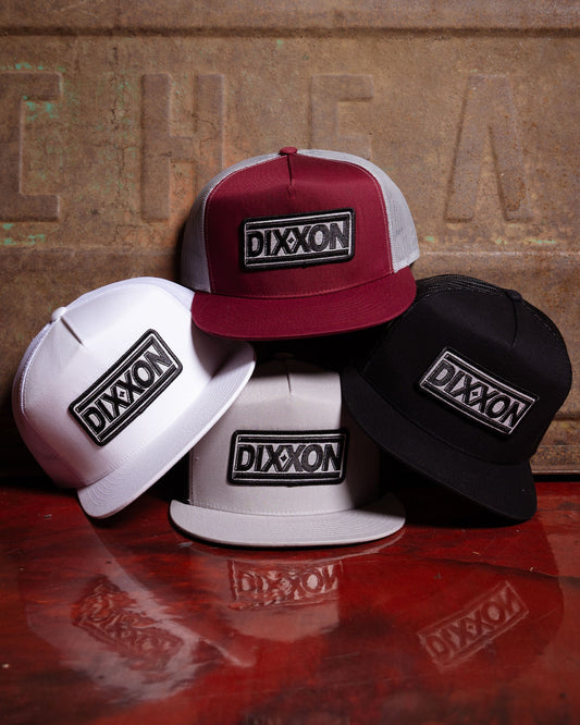 New Wave Flat Bill Trucker Snapback - White & Black