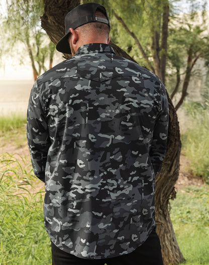 Outdoorsman Performance Long Sleeve - Black Camo