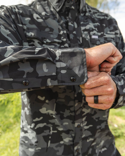 Outdoorsman Performance Long Sleeve - Black Camo