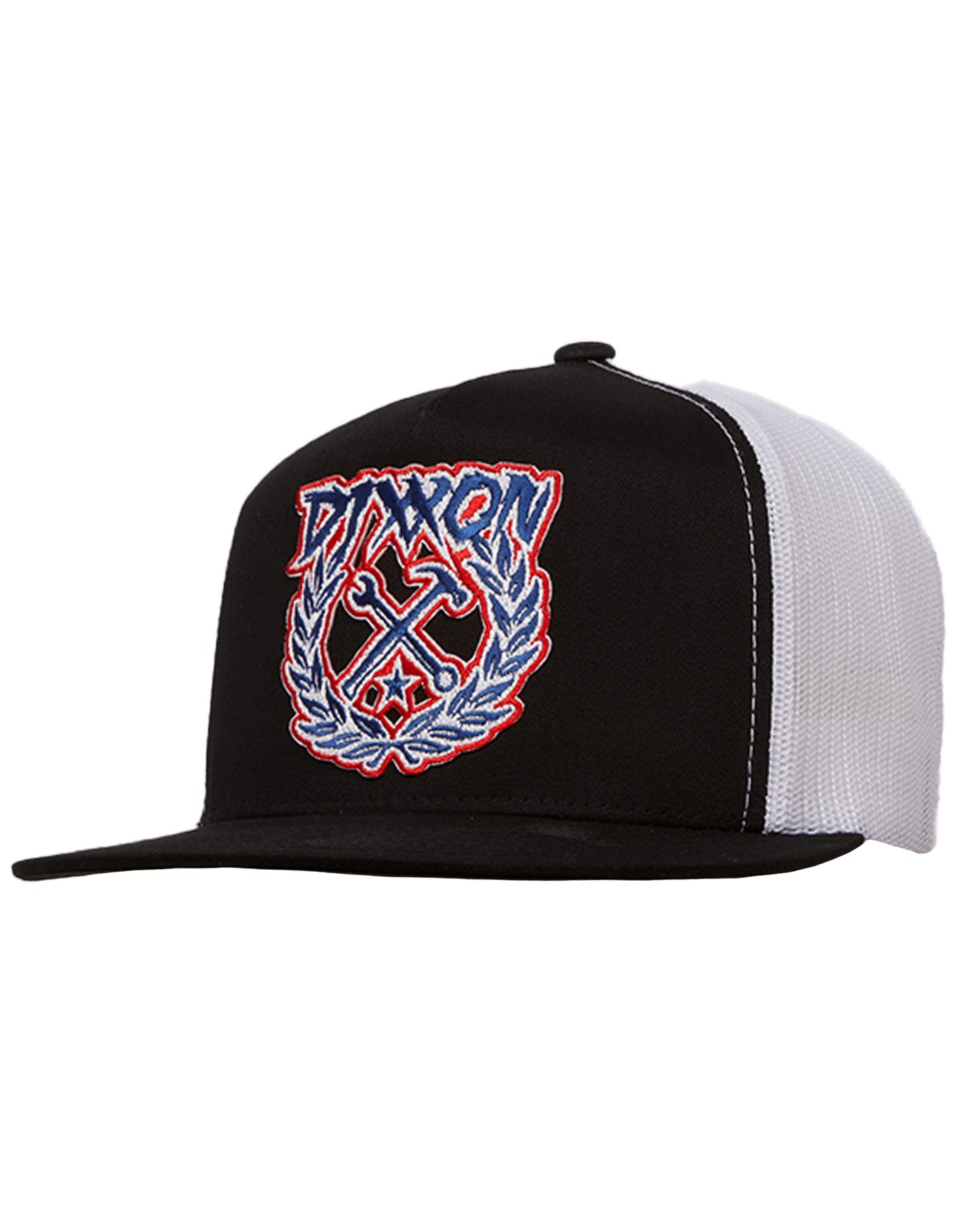 Party Crest Flat Bill Trucker Snapback - Red, White, & Blue