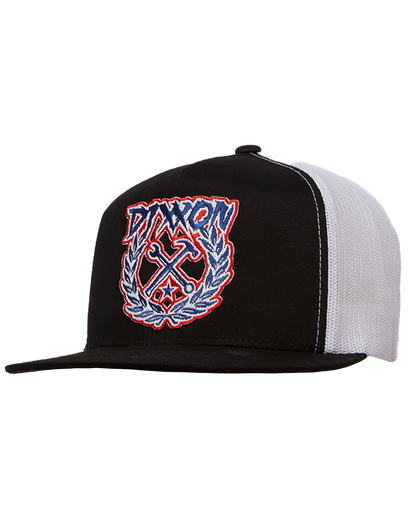 Party Crest Flat Bill Trucker Snapback - Red, White, & Blue