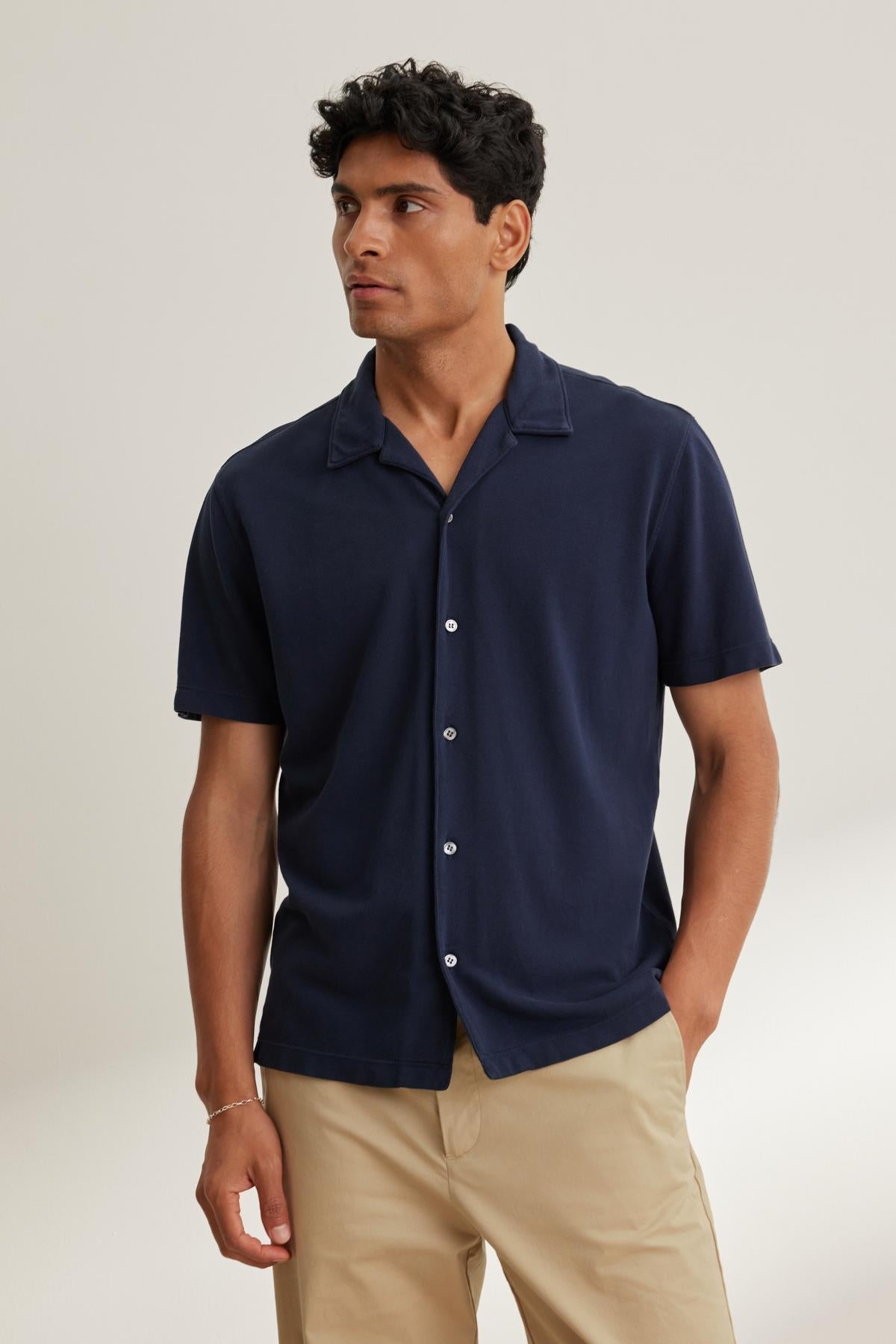 MARTYN PIQUE BUTTON-UP SHIRT